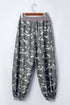 Camouflage Print Drawstring Waist Cargo Barrel Pants