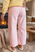 Cotton Denim Grommet Knot Waist Barrel Jeans