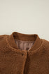 Exclusive Solid Sherpa Fleece Ribbed Collar Bomber Jacket