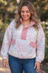Floral Quilted V Neck Faux Pocket Southern Sweatshirt