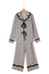 Leopard Print Bow Knot Patchwork Long Sleeve Lounge Set