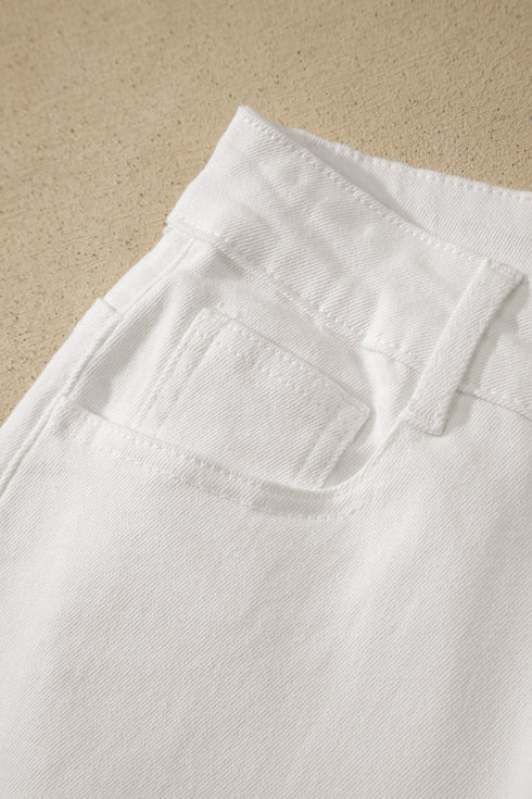 Rolled Cuff Stretch Bermuda Denim Shorts