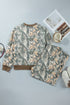 Jungle Camouflage Ribbed Trim Long Sleeve Lounge Set
