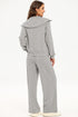Zip Sailor Collar Pullover Seam Detail Athleisure Pant Set