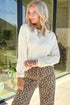 Cable Detail Loose Round Neck Textured Knit Sweater
