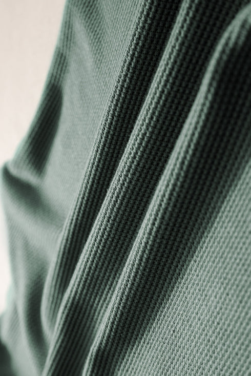 Textured Waffle Knit Patch Pocket Tank Drawstring Short Set