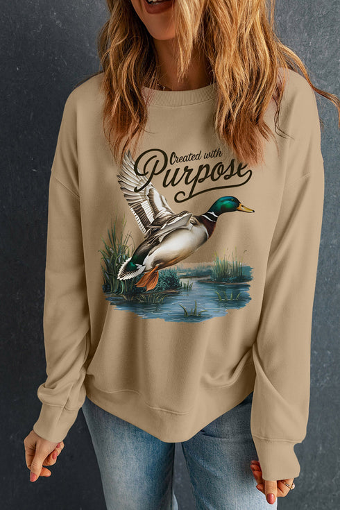 Created Purpose Western Mallard Graphic Pullover Sweatshirt