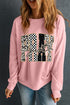 Just Pray Unique Letter Graphic Round Neck Pullover Sweatshirt
