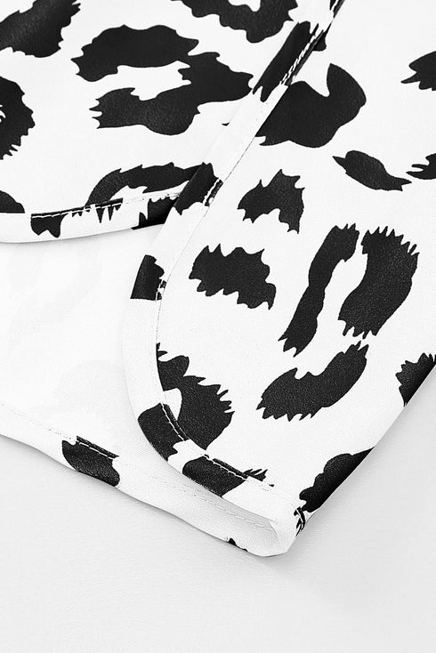 All Over Leopard Print High Waisted Casual Shorts