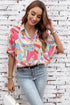 Abstract Geometric Print Relaxed Fit Button Up Shirt