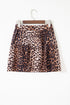 All Over Leopard Print Patchwork Tiered Mini Skirt