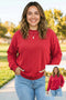 Exposed Seam Mock Neck Reversible Double Sweatshirt
