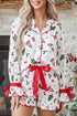 Ruffle Cuff Long Sleeve Printed Lounge Set