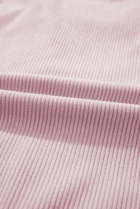 Brushed Plaid Corduroy Patchwork Flap Pocket Shacket