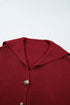 Oversized Fit Button Front Unpatterned Knit Cardigan