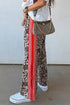 Denim Leopard Print Patchwork Elastic Waist Jeans