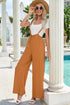 Casual High Rise Wide Leg Suspender Pants