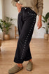 Studded Bead Detail Straight Leg Loose Jeans