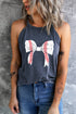 Baseball Stitch Bow Graphic High Neck Tank