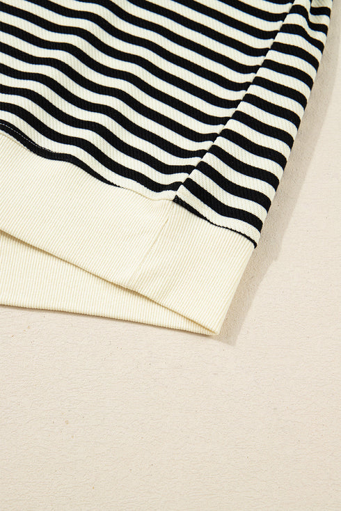 Textured Stripe Drop Shoulder Skort Two Piece Dress