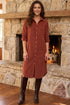 Long Sleeve Button Down Corduroy Midi Dress