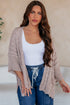 Hollow Pattern Crochet Drop Shoulder Open Front Sweater Cardigan