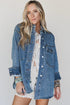 Rivet Embellished Western Regular Fit Long Sleeve Denim Jacket