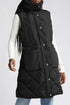 Casual Quilted Longline Stand Collar Puffer Vest