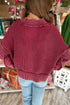 High Neck Ribbed Drop Shoulder Seam Detail Sweater