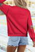 Sequin Bow Knot Graphic Mock Neck Sweatshirt