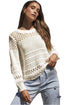 Mixed Stitch Scalloped Hem Relaxed Fit Sweater