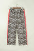 Denim Leopard Print Patchwork Elastic Waist Jeans