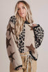 Leopard Star Pattern Round Neck Long Sleeve Shift Sweater