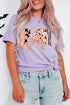 Polyester Cotton Letter Print Round Neck Tee