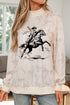 Rodeo Riding Print Western Mock Neck Sweatshirt