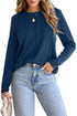 Exposed Seam Detail Crew Neck Long Sleeve Top
