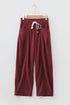 Polyester Racing Elastic Waist Drawstring Corduroy Pants