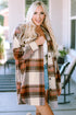 Casual Plaid Print Flap Pocket Long Shacket