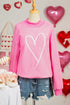 Lover Graphic Mock Neck Exposed Seam Pullover Sweatshirt