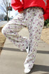 Camo Print Drawstring Waist Loose Fit Full Length Pants