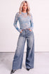 Sheer Mesh Floral Mock Neck Long Sleeve Bodysuit