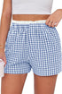 Southern Belle Plaid Print Tailored Edge Trim Shorts