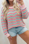Chevron Striped Zigzag Pattern Drop Shoulder Sweater