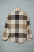 Paneled Pocketed Button Down Long Sleeve Plaid Shacket