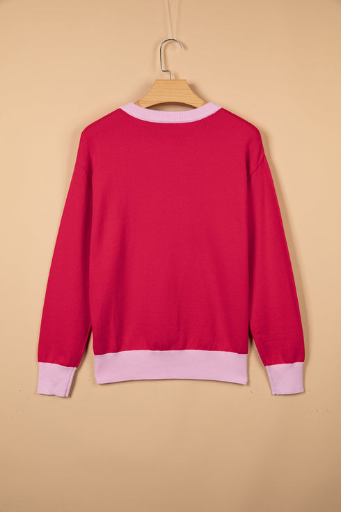 Letter Print Drop Shoulder Round Neck Graphic Sweater