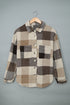 Paneled Pocketed Button Down Long Sleeve Plaid Shacket