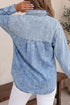 Striped Vintage Denim Panel Long Sleeve Shirt