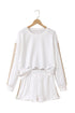 Polka Dot Print Side Stripe Detail Casual Sweatshirt 2Pcs Short Set