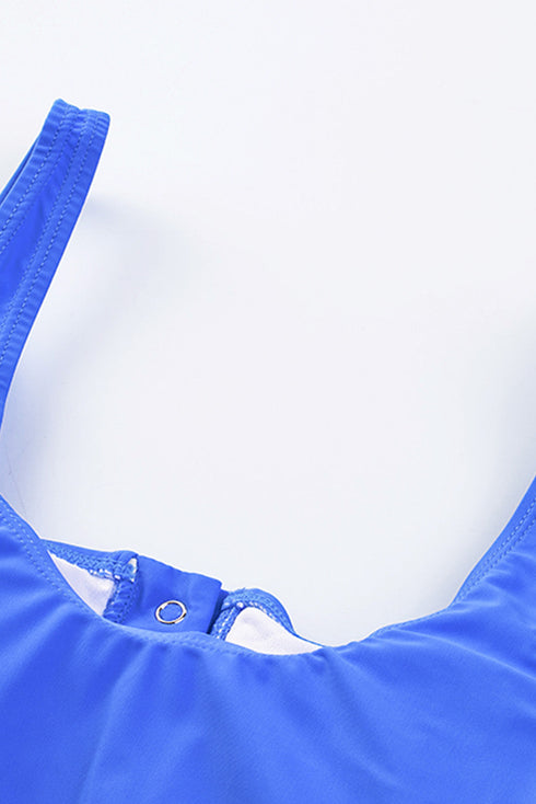 Snap Button Front Tank Style Swim Top