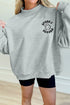 Spooky Embroidered Letter Graphic Mock Neck Sweatshirt